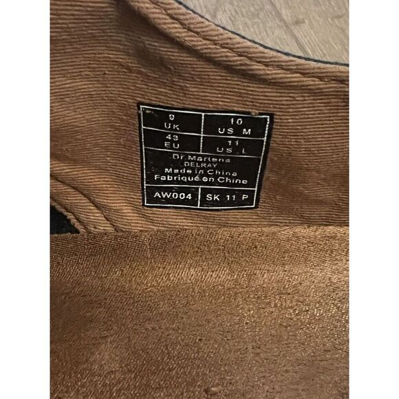 Dr Martens Delray Casual Oxfords Mens Size 11 EUR 45 Black Overdyed Twill Canvas - Picture 8 of 8